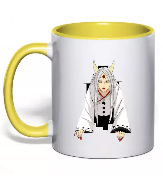 Чашка с цветной ручкой Kaguya Otsutsuki Солнечно желтый фото