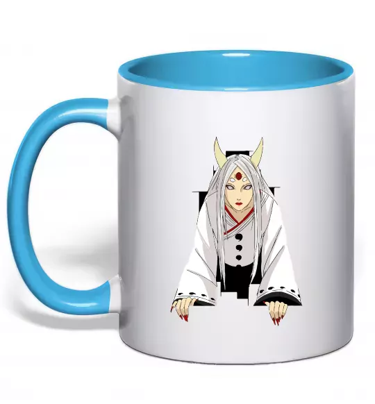 Чашка с цветной ручкой Kaguya Otsutsuki Голубой фото