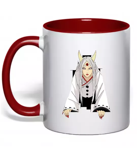 Чашка с цветной ручкой Kaguya Otsutsuki Красный фото