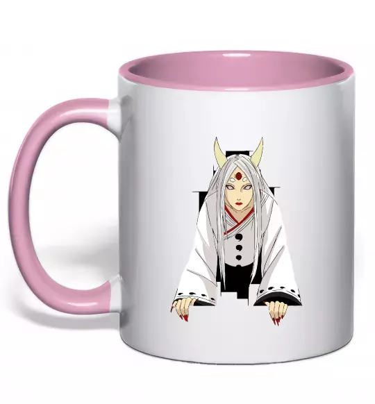 Чашка с цветной ручкой Kaguya Otsutsuki Нежно розовый фото