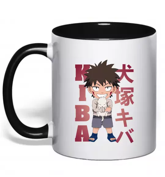 Чашка с цветной ручкой Inuzuka kiba Черный фото