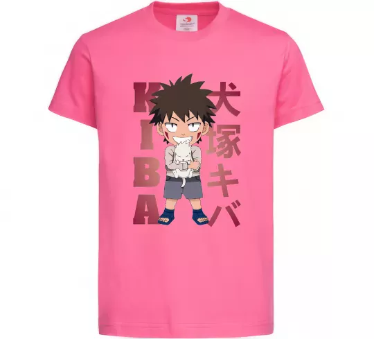 Дитяча футболка Inuzuka kiba Яскраво-рожевий фото