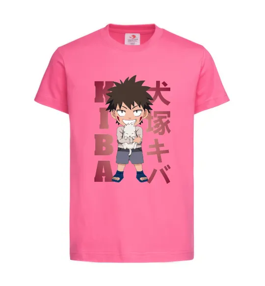 Дитяча футболка Inuzuka kiba Яскраво-рожевий фото