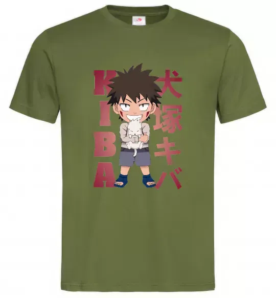 Мужская футболка Inuzuka kiba Оливковый фото
