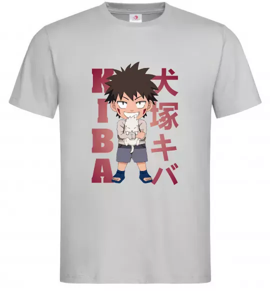 Мужская футболка Inuzuka kiba Серый фото
