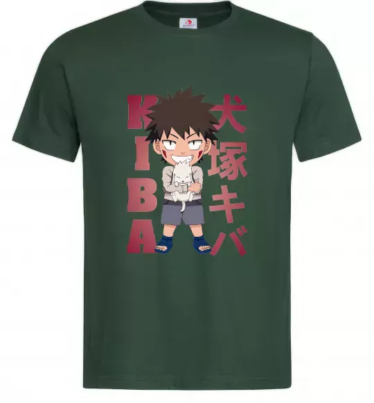 Мужская футболка Inuzuka kiba Темно-зеленый фото
