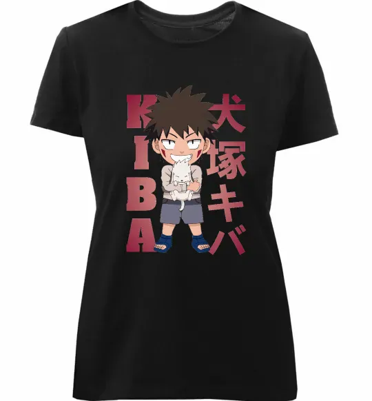 Женская премиум футболка Inuzuka kiba Черный фото