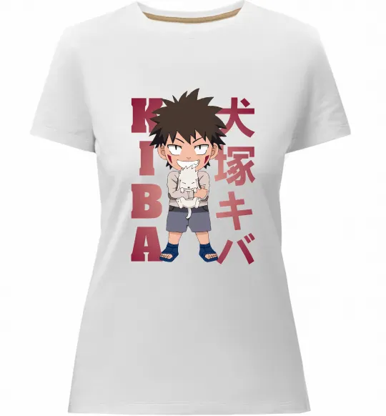 Женская премиум футболка Inuzuka kiba Белый фото