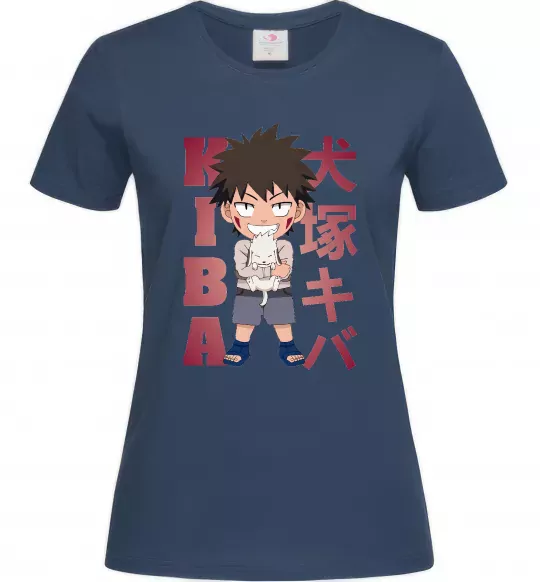 Женская футболка Inuzuka kiba Темно-синий фото