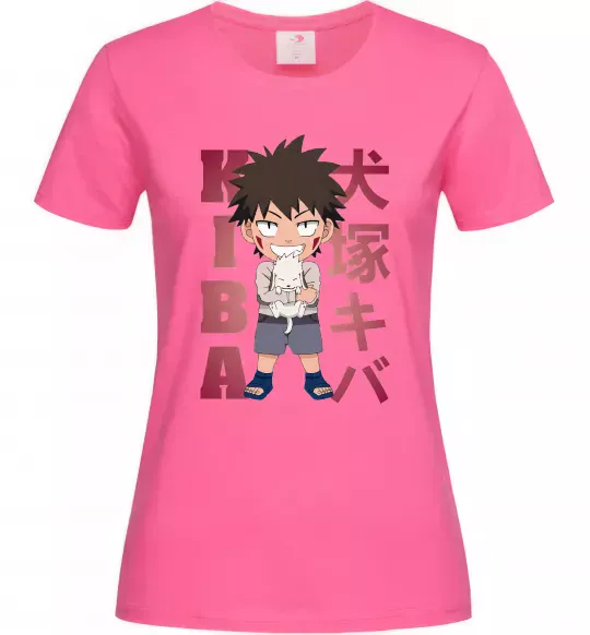 Женская футболка Inuzuka kiba Ярко-розовый фото