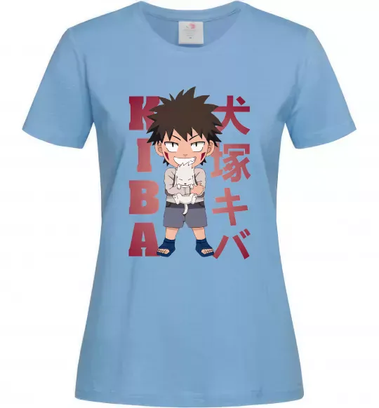 Женская футболка Inuzuka kiba Голубой фото