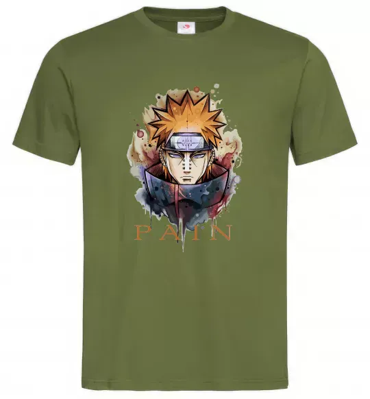 Чоловіча футболка Pain art Оливковий фото