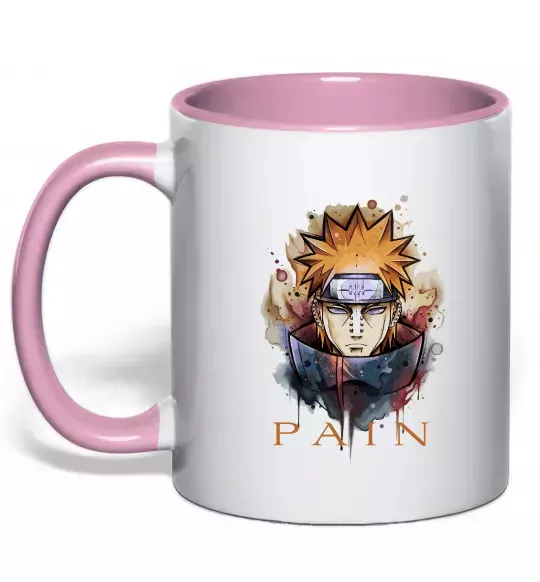 Чашка з кольоровою ручкою Pain art Ніжно рожевий фото