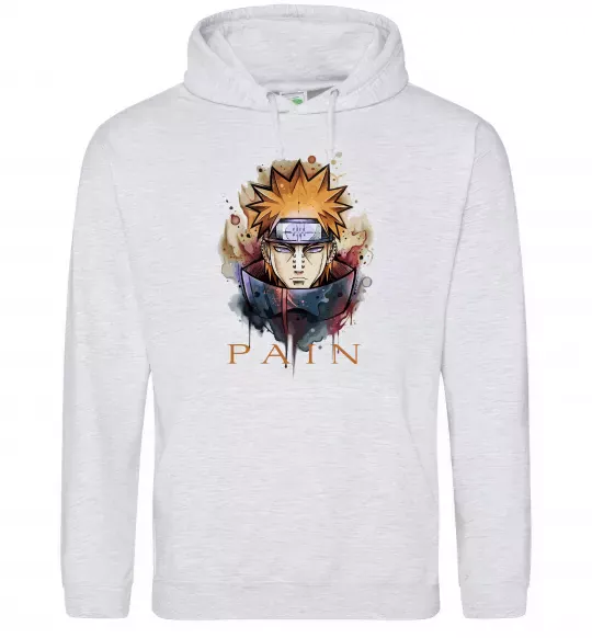 Мужская толстовка (худи) Pain art Серый меланж фото