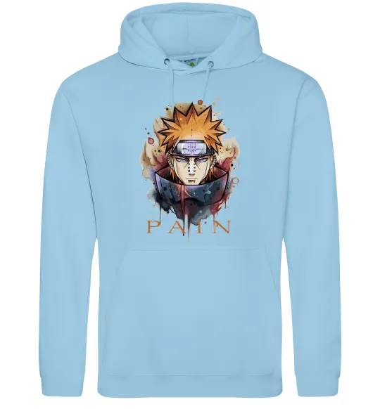 Мужская толстовка (худи) Pain art Голубой фото