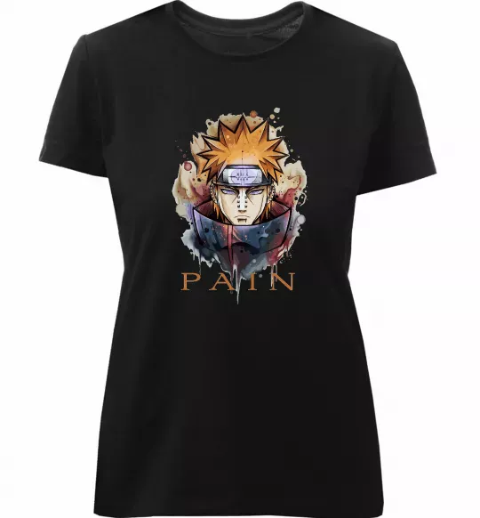 Женская премиум футболка Pain art Черный фото