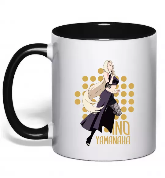 Чашка з кольоровою ручкою Ino Yamanaka Чорний фото