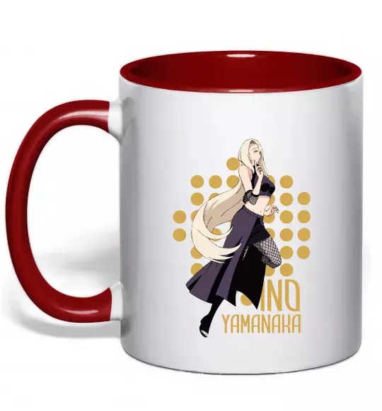 Чашка з кольоровою ручкою Ino Yamanaka Червоний фото