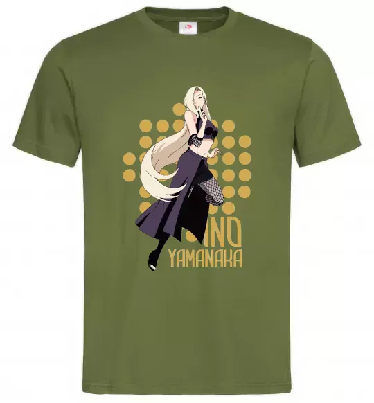 Чоловіча футболка Ino Yamanaka Оливковий фото