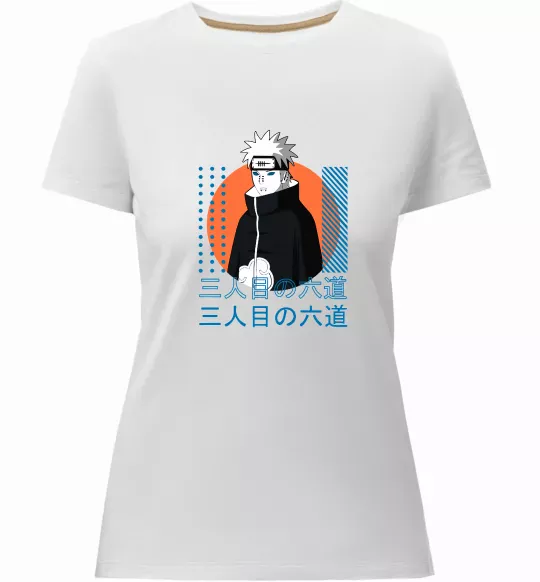 Женская премиум футболка Pain Naruto Белый фото
