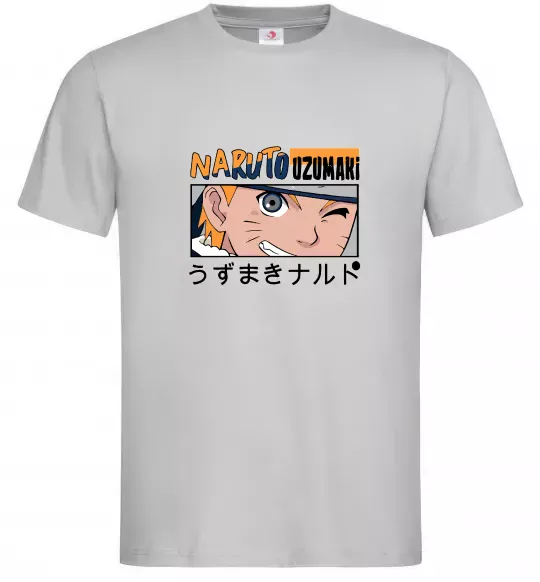 Мужская футболка Naruto Uzumaki Серый фото