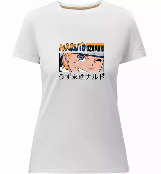 Женская премиум футболка Naruto Uzumaki Белый фото