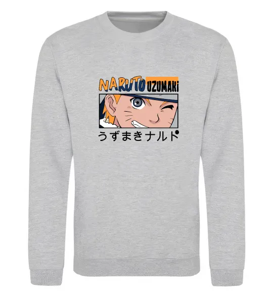 Свитшот Naruto Uzumaki Серый меланж фото