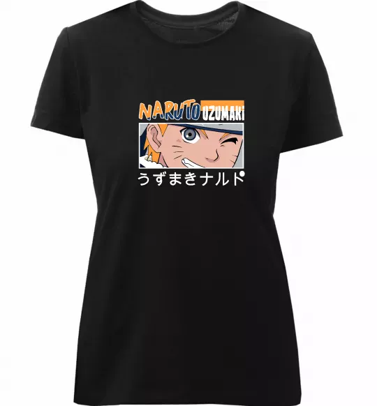 Женская премиум футболка Naruto Uzumaki Черный фото