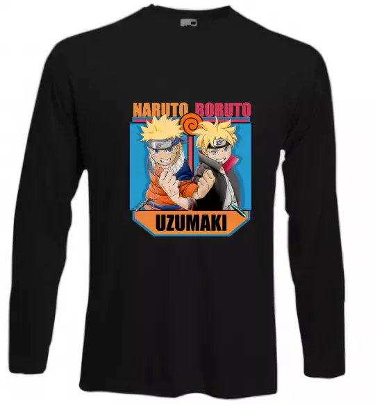 Лонгслів Naruto Boruto Uzumaki Чорний фото