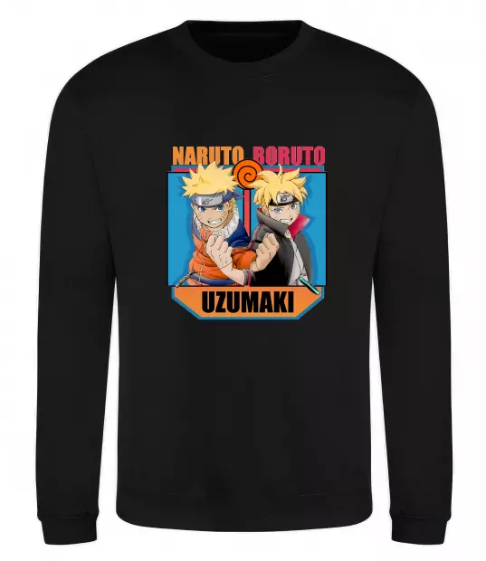Світшот Naruto Boruto Uzumaki Чорний фото