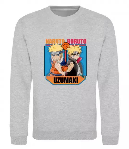 Світшот Naruto Boruto Uzumaki Сірий меланж фото