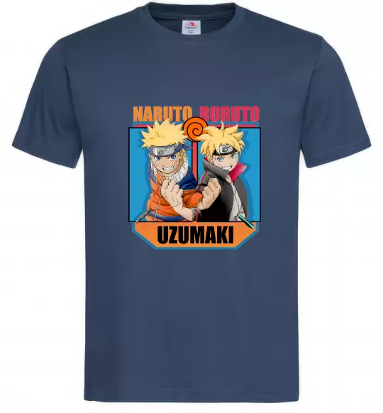Мужская футболка Naruto Boruto Uzumaki Темно-синий фото