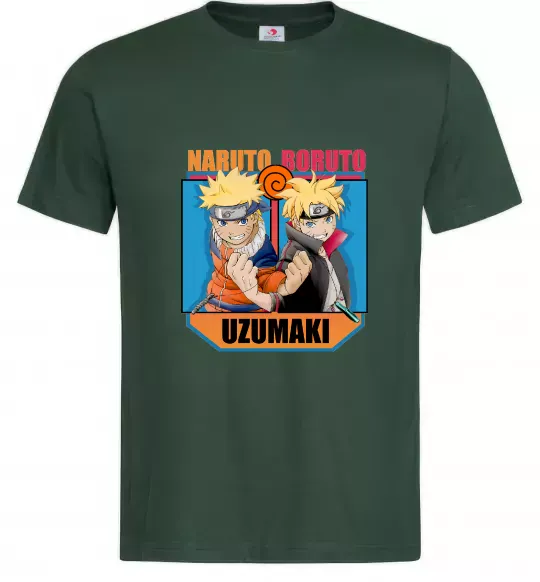 Мужская футболка Naruto Boruto Uzumaki Темно-зеленый фото