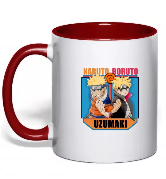 Чашка з кольоровою ручкою Naruto Boruto Uzumaki Червоний фото