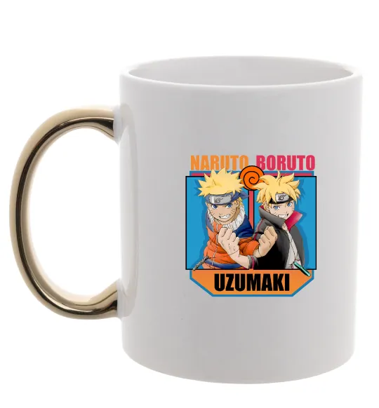 Чашка з кольоровою ручкою Naruto Boruto Uzumaki Золото фото