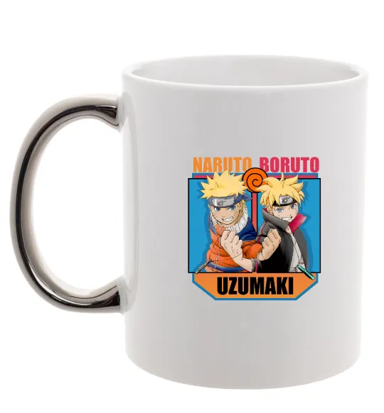 Чашка з кольоровою ручкою Naruto Boruto Uzumaki Срібло фото