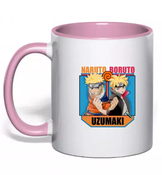 Чашка з кольоровою ручкою Naruto Boruto Uzumaki Ніжно рожевий фото