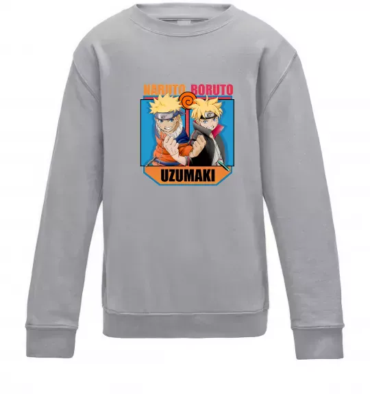 Дитячий світшот Naruto Boruto Uzumaki Сірий меланж фото