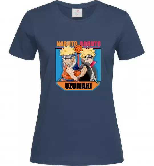 Жіноча футболка Naruto Boruto Uzumaki Темно-синій фото