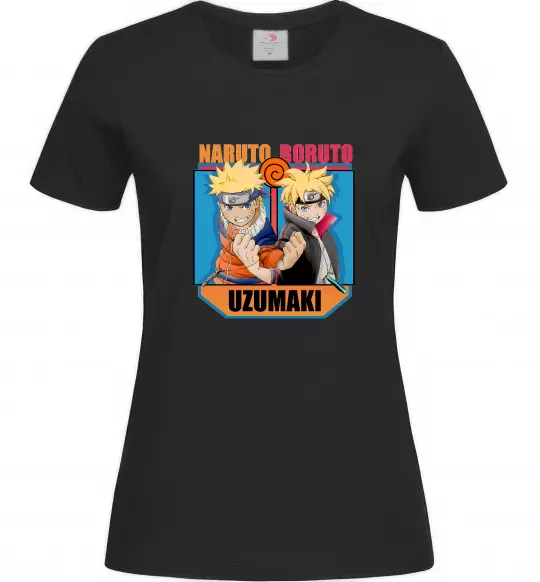 Жіноча футболка Naruto Boruto Uzumaki Чорний фото