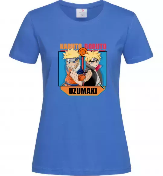 Жіноча футболка Naruto Boruto Uzumaki Яскраво-синій фото