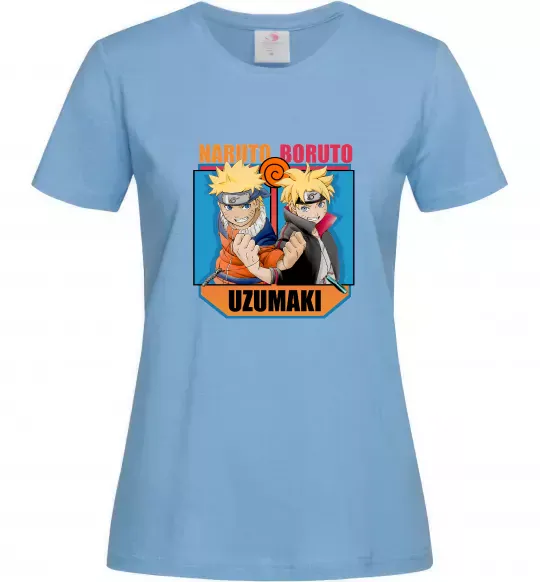 Жіноча футболка Naruto Boruto Uzumaki Блакитний фото