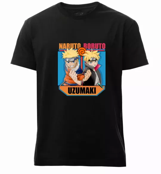 Мужская премиум футболка Naruto Boruto Uzumaki Черный фото
