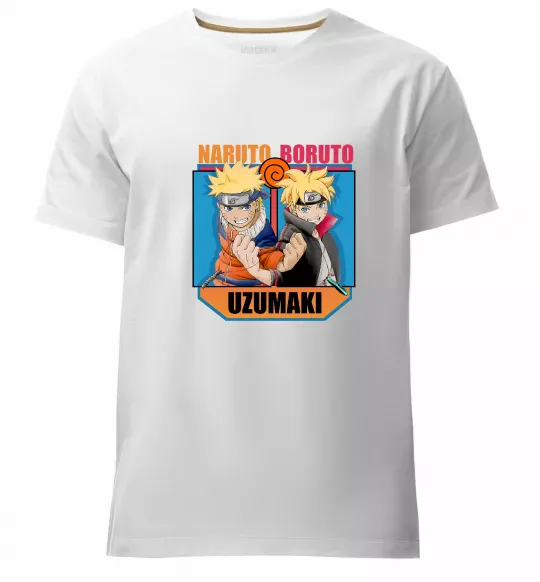 Мужская премиум футболка Naruto Boruto Uzumaki Белый фото