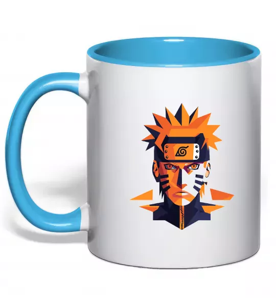 Чашка з кольоровою ручкою Naruto art Блакитний фото