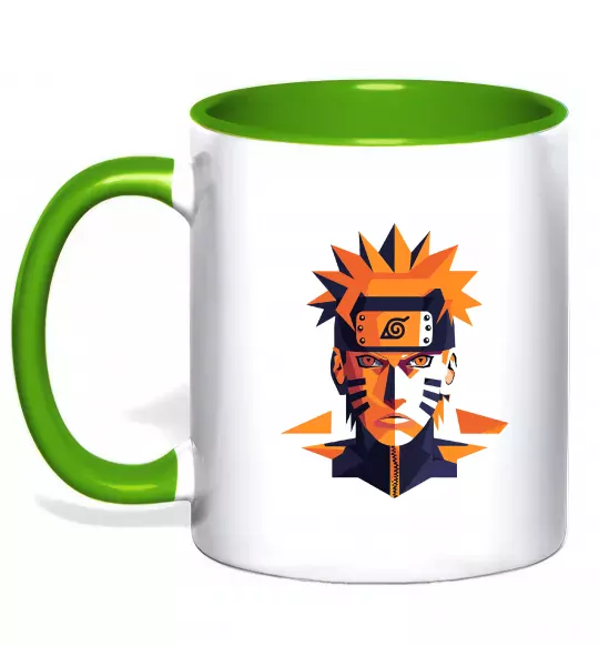 Чашка з кольоровою ручкою Naruto art Зелений фото