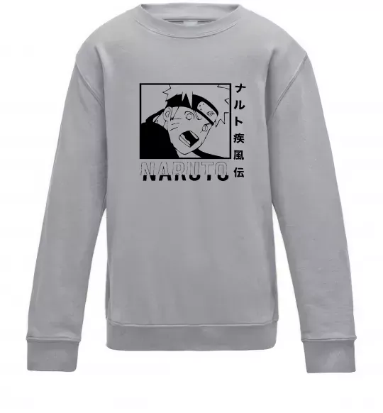 Дитячий світшот Naruto чорно-білий Сірий меланж фото