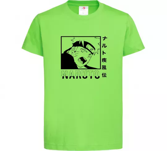 Детская футболка Naruto чорно-білий Лаймовый фото