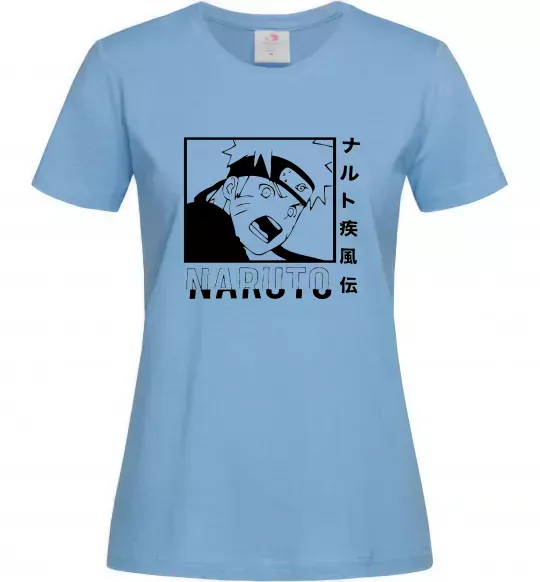 Жіноча футболка Naruto чорно-білий Блакитний фото