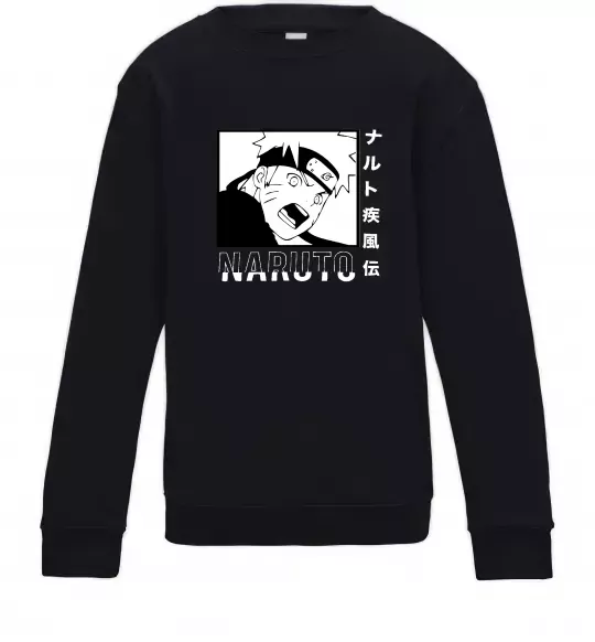 Дитячий світшот Naruto чорно-білий Чорний фото